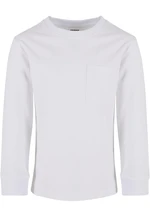 Boys' long-sleeved T-shirt with pocket white