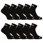 10PACK Nedeto ankle socks black