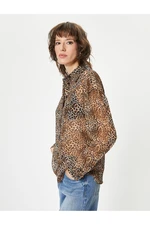 Koton Leopard Patterned Shirt Long Sleeve Buttoned