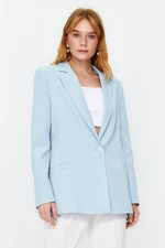 Trendyol Light Blue Regular Lining Detailed Woven Blazer Jacket