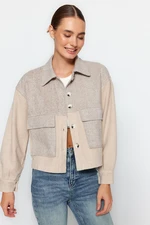 Trendyol Stone Double Pocket Woven Jacket