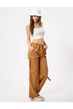 Koton Cargo Trousers Wide Leg Relaxed Fit Multiple Side Pockets