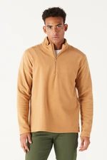 AC&Co / Altınyıldız Classics Men's Caramel Anti-pilling Anti-Pilling Standard Fit High Neck Cold Proof Fleece Sweatshirt