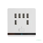 3.4A 6 Port USB Wall Charger Outlet Power Receptacle Socket Plate Panel Switch