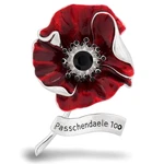 Rhinestone Poppy Flower Brooches For Women "Lest We Forget" Letter Pin Red Enamel Pins Lapel Brooches Apparel Badges Pins