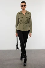 Trendyol Khaki Belted Woven Shirt