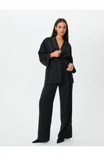 Koton Palazzo Trousers Wide Leg Pocket Detailed High Waist