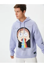 Koton Rick and Morty Hooded Sweatshirt Comfortable Cut Licensed Printed