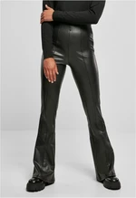 Women's black synthetic leather trousers