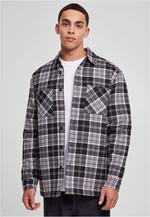 Padded plaid shirt jacket black/white