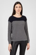 Tommy Hilfiger Sweater - TABBEY CLR BLOCK C-NK SWTR grey