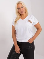 White women's plus size blouse with neckline