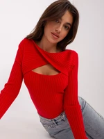 Red striped classic sweater