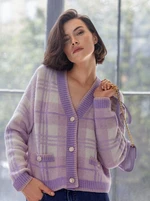 Orsay Light Purple Women's Check Cardigan - Women's