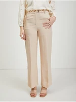 Beige women's trousers with linen ORSAY - Ladies