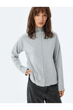 Koton Stand Collar Sweater Long Sleeve Textured