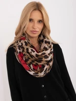 Beige women's scarf with animal print