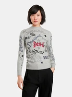 Grey women's patterned sweater Desigual Paloma - Women