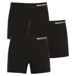 3PACK men's boxers Nedeto seamless bamboo black