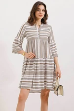 Bigdart 1975 ETHNIC PATTERN DRESS - Brown