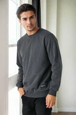 64602 Dewberry Basic Crew Neck Mens Sweatshirt-ANTHRACITE