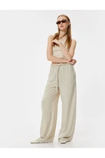 Koton Oversize Trousers with Lace Waist Ruffle Detail and Pockets