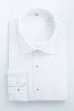 Trendyol White Slim Fit Patterned Men's Classic Smart Shirt