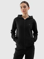 Women's Sweatshirt Zipped Hoodie 4F - Black