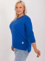 Cotton blouse cobalt blue