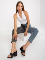 White ribbed basic crop top RUE PARIS