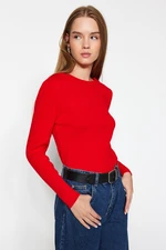 Trendyol Red Sweter z dzianiny basic