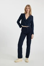 DEFACTO Cool Gabardine Trousers Straight Fit Cargo Pocket High Waist