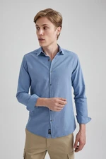 DEFACTO Slim Fit Slim Fit Cotton Long Sleeve Shirt