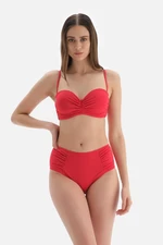 Dagi Red Strapless Covered Bikini Top