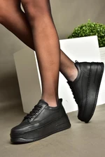 Fox Shoes P274117509 Black/Black Women's High Heeled Sneakers Sneakers