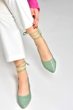 Fox Shoes Green Women's Tied Ankle Flats shoes