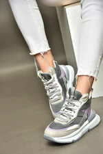 Fox Shoes R973116004 Grey/Lilac Thick Soled Sneakers Sneakers