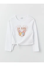 LC Waikiki Crew Neck Printed Long Sleeve Girls' T-Shirt