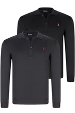 DOUBLE SET V4007 DEWBERRY MEN'S SWEATSHIRT-BLACK-NAVY BLUE