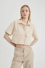 DEFACTO Cool Oversize Fit Short Sleeve Crop Shirt