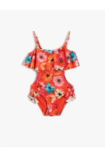 Koton Floral Pattern Ruffled Swimwear