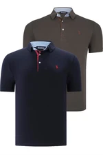 DUAL SET T8582 DEWBERRY MENS T-SHIRT-NAVY BLUE-KHAKI