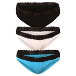 3PACK women's Styx panties with lace multicolored