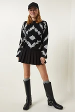 Happiness İstanbul Black Patterned Knitwear Sweater