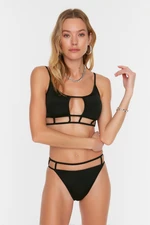 Trendyol Black Bikini Bottoms with Tie Detailed