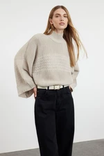 Trendyol Stone Crop Basic Hair Knit Sweater