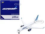 Airbus A220-300 Commercial Aircraft "JetBlue Airways" White with Blue Tail 1/400 Diecast Model Airplane by GeminiJets