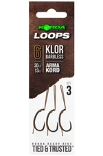 Korda hotové montáže loop rigs klor barbless - háčik 6 nosnosť 30 lb