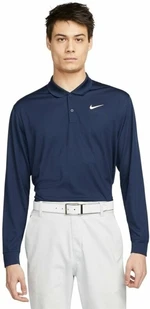 Nike Dri-Fit Victory Solid Mens Long Sleeve College Navy/White 2XL Polo