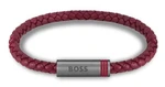 Hugo Boss Stylový vínový kožený náramek Ares Single 1580626